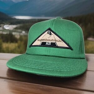Vintage Foam Cap Mens Green Snapback Cardinal Cap Asphalt Industries Patch